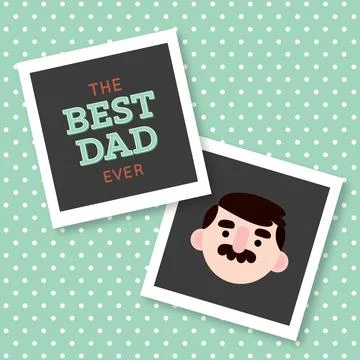 Best dad polaroids Stock Illustration