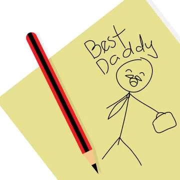 Best Daddy Message Simple Doodle Illustration Stock Illustration