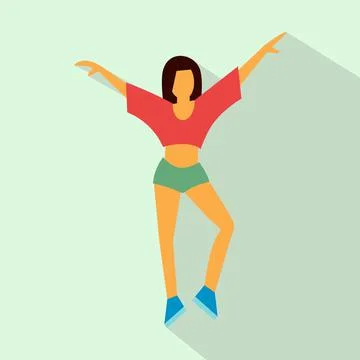 Best dance flat icon Illustrazione stock