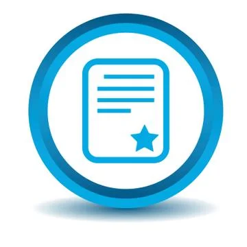 Best document icon, blue, 3D Stock Illustration