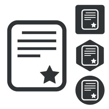 Best document icon set, monochrome Stock Illustration