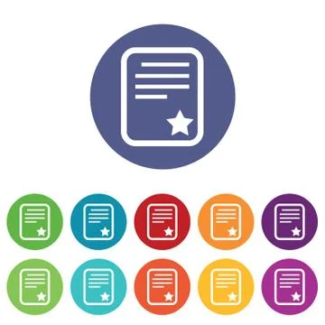 Best document icons colored set Stock Illustration