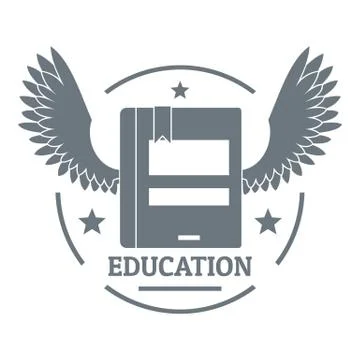 Best education logo, simple gray style Stock Illustration