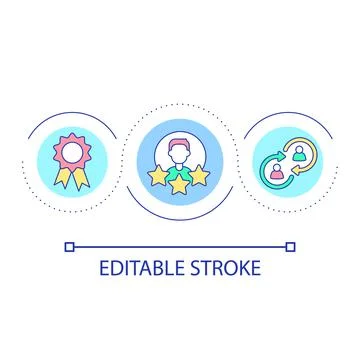 Best employee achievement loop concept icon Illustrazione stock
