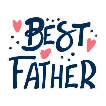 Best father hand drawn vector phrase. Phrase with color doodle symbols 스톡 일러스트