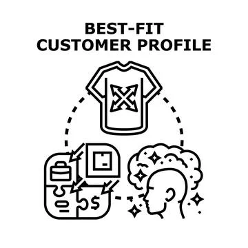 Best fit customer profile finding target audience vector イラスト素材