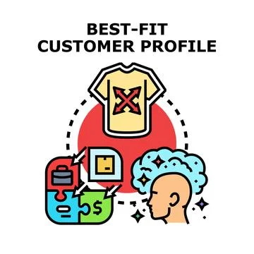 Best fit customer profile finding target audience vector イラスト素材