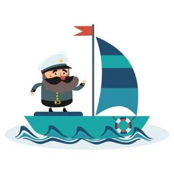 Best flat captain on the ship Stock Illustration
