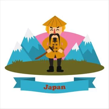 Best flat composicion Japan Stock Illustration