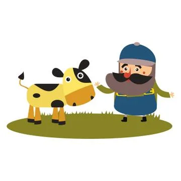 Best flat farmer Stock Illustration