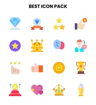 Best Flat Graphics Icons Pack Stock Illustration
