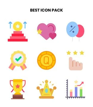 Best Flat Graphics Icons Pack Stock Illustration