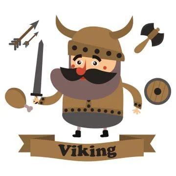 Best flat viking Stock Illustration