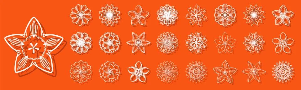 Best flower icon set, simple style Stock Illustration