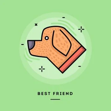 Best friend, flat design thin line banner Stock Illustration