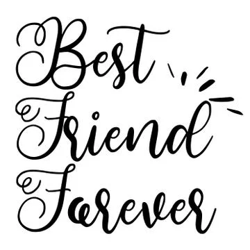 Best friend forever card. Lettering motivation poster. Ink illustration. Mode Stock Illustration