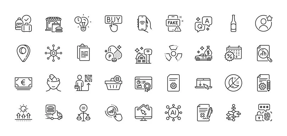 Best friend, Scroll down and Ethics line icons pack. For web app. Line icons Illustrazione stock
