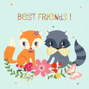 Best Friends Background Иллюстрация