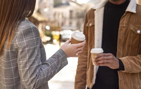Best friends hanging out while enjoying a cup of coffee Stock Photos