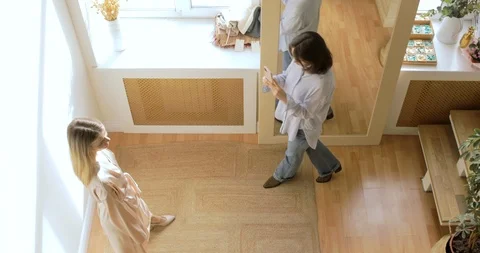 Best Friends Having Fun While Shopping. They Taking Pictures Of The Silk Dress Stock Footage 126029942