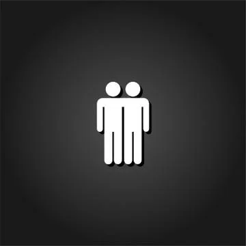 Best friends icon flat Stock Illustration