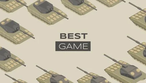 Best game flat banner vector template. Military themed videogame, modern Stock Illustration