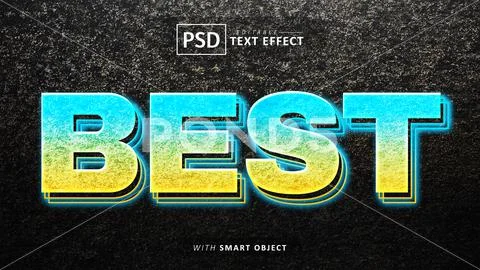 Best glow text effect editable Plantilla PSD