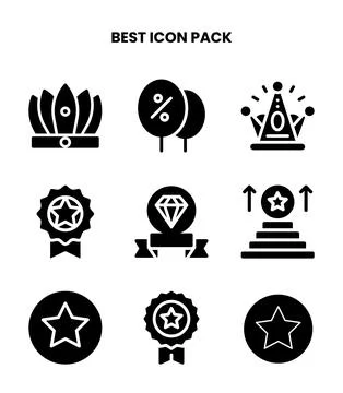 Best Glyph Icons Pack Stock Illustration