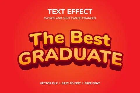 The Best Graduate Text Effect Stock Illustration
