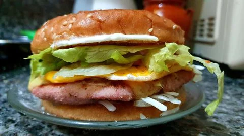 The best hamburger is the one made at home Foto stock