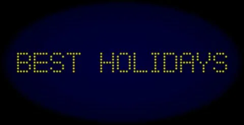 BEST HOLIDAYS Led Style Text with Glowing Dots Stock Illustration