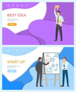 Best Idea Web Page, Start up, Programming People Stock Illustration