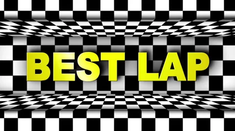 BEST LAP Text in Checker Door, Open / Close, Loop Video stock 28833586