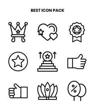 Best Line Icons Pack Stock Illustration