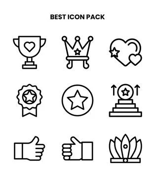 Best Line Icons Pack Stock Illustration