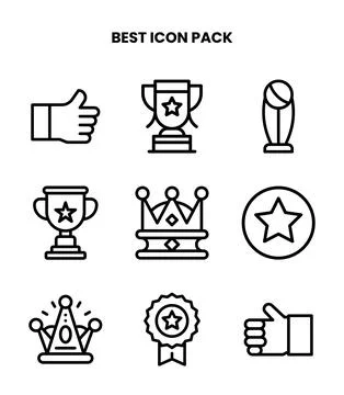 Best Line UI Icons Pack Stock Illustration