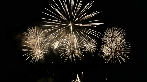 Best loop of real shining fireworks long shot 35s for celebration background. Stock-Footage 144681168