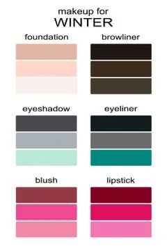 Best makeup colors for winter type of appearance. Stock Illustration