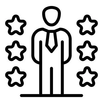 Best manager icon outline vector. Rate review Stock Illustration