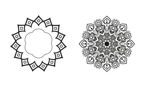 Best mandala design elements Stock Illustration