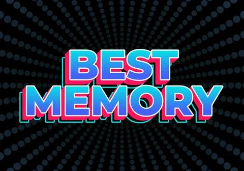 Best memory. Text effect in gradient blue color with 3D look Stock Illustration