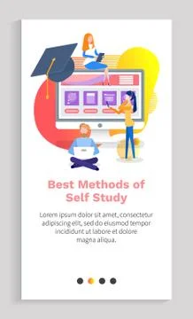 Best Methods of Self Study, Computer Distant Learn Stock Illustration