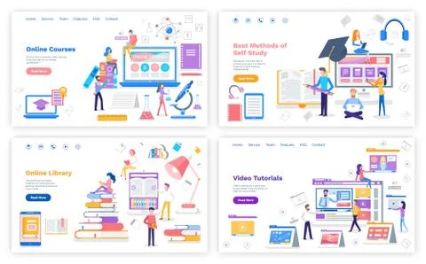 Best Methods of Self Study Set of Websites Info Illustrazione stock