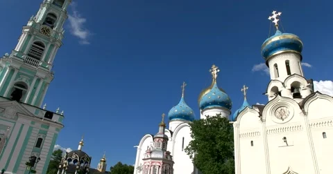 The best monument of Russian Architecture - complex of the Trinity-Sergius Lavra Stock Footage 67696909