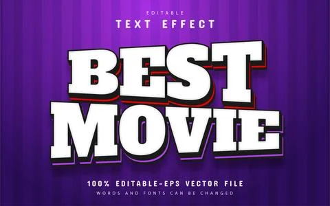 Best movie text effect Stock Illustration
