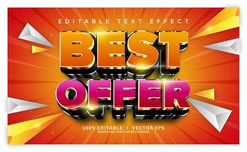 Best offer 3d vector text effect with modern style design Stock Illustration