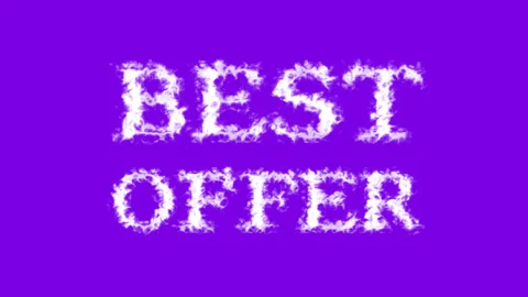 Best Offer cloud text effect violet isolated background Stock Footage 139638785