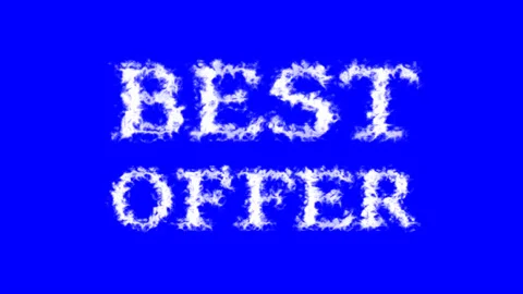 Best Offer cloud text effect blue isolated background Stock Footage 139638815