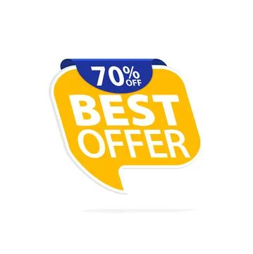 Best offer discount badges. flat color style, vector 3d illustration Stock Illustration