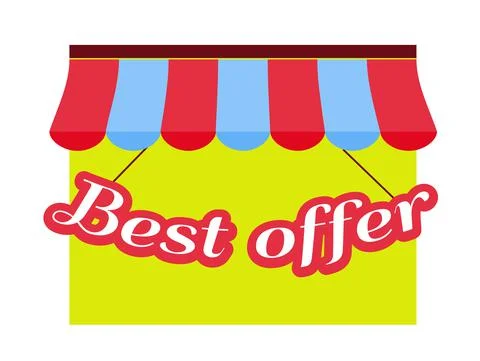 Best offer label, flat vector illustration Stock Illustration